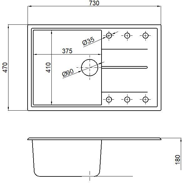 Кухонная мойка Marblan Magnum L (черный) - фото товара