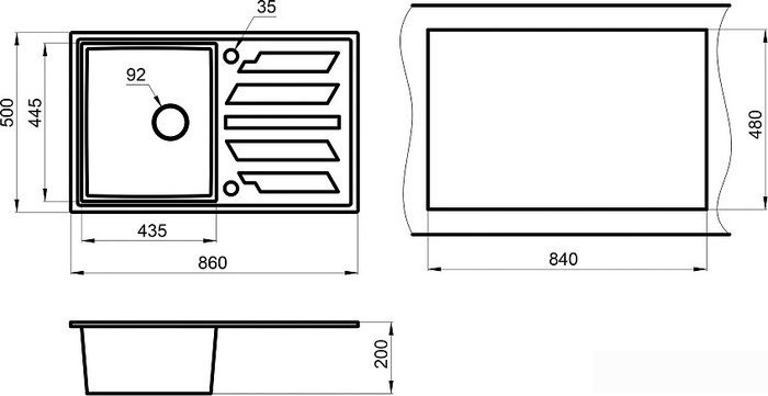 Кухонная мойка Granula GR-8601 (песочный) - фото товара