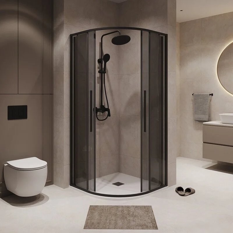 Душевой уголок Niagara NG-2827-34BLACK 100x100x195 (черный матовый/тонированное стекло) - фото товара