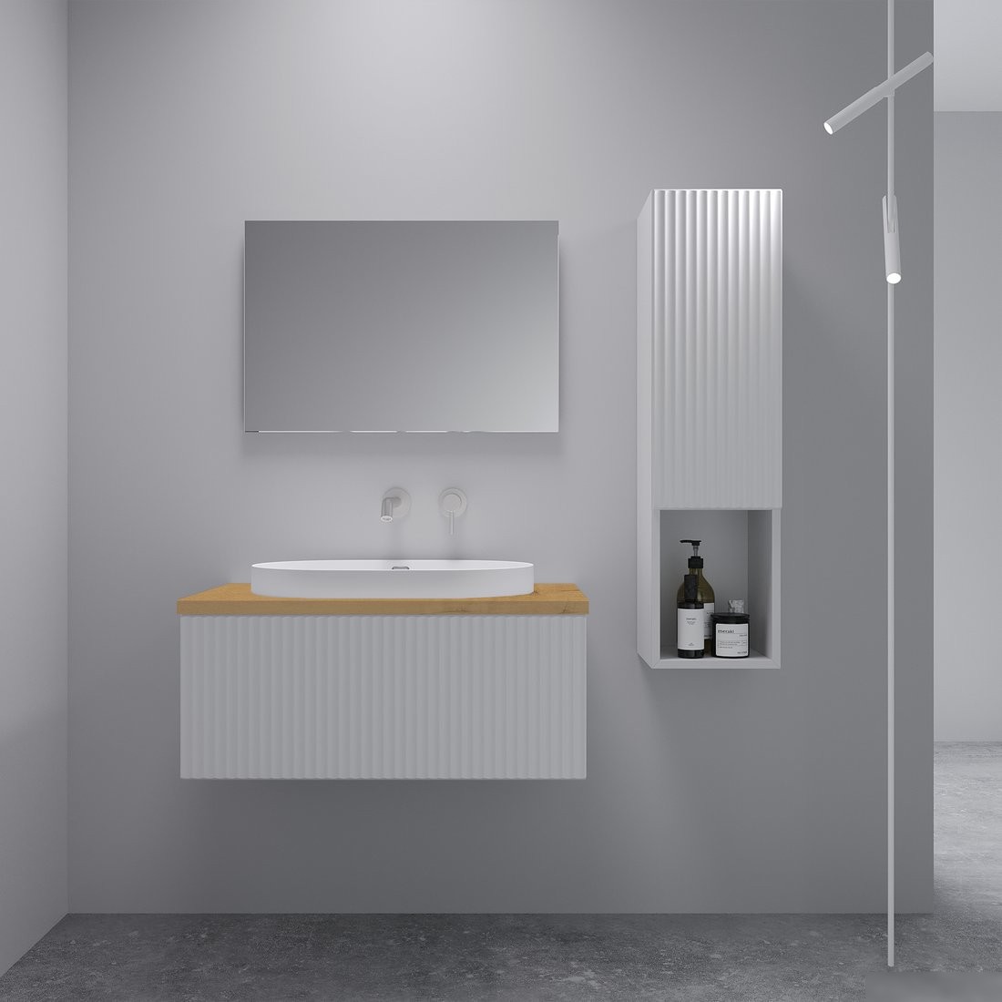 ЗОВ Тумба с умывальником Кито 80 K80LW0MFWPM-HPL38T6002 (флавио белый) – фото товара