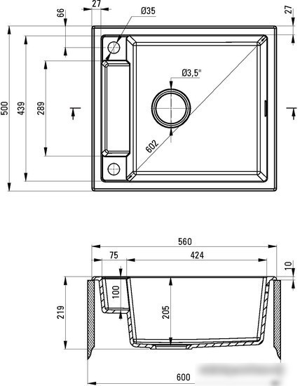 Кухонная мойка Deante Magnetic ZRM N103 - фото товара
