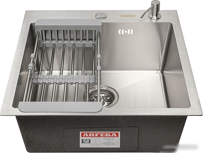 Кухонная мойка ARFEKA ECO AR 500*500 + коландер AR 001 + AR DS 11 SATIN - фото товара