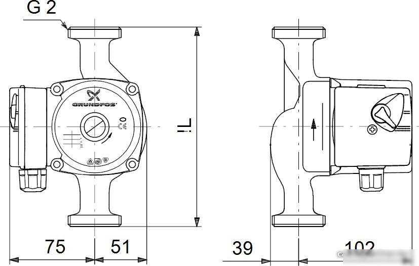 Циркуляционный насос Grundfos UPS 32-40 180 - фото товара