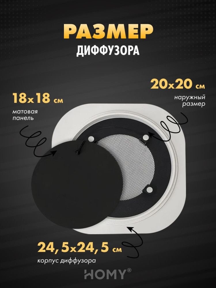 Вентиляционная решетка HOMY AIR круглый A125BT d200 (черная) – фото товара