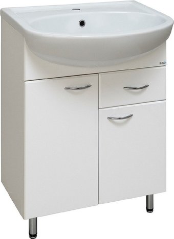 Runo Тумба с умывальником Runo Уют 60 с ящиком + Уют 60 (напольная) – изображение в каталоге