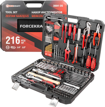 Универсальный набор инструментов ForceKraft FK-38841DS (216 предметов) – изображение в каталоге