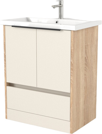 Дабер Тумба под умывальник 017 Cersanit Como 70 Т17.7С.0.18Ч (бежевый/дуб бардолино/ручка черная) – изображение в каталоге