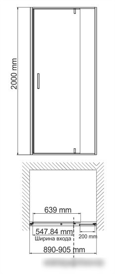 Душевая дверь Wasserkraft Aisch 55P04 - фото товара