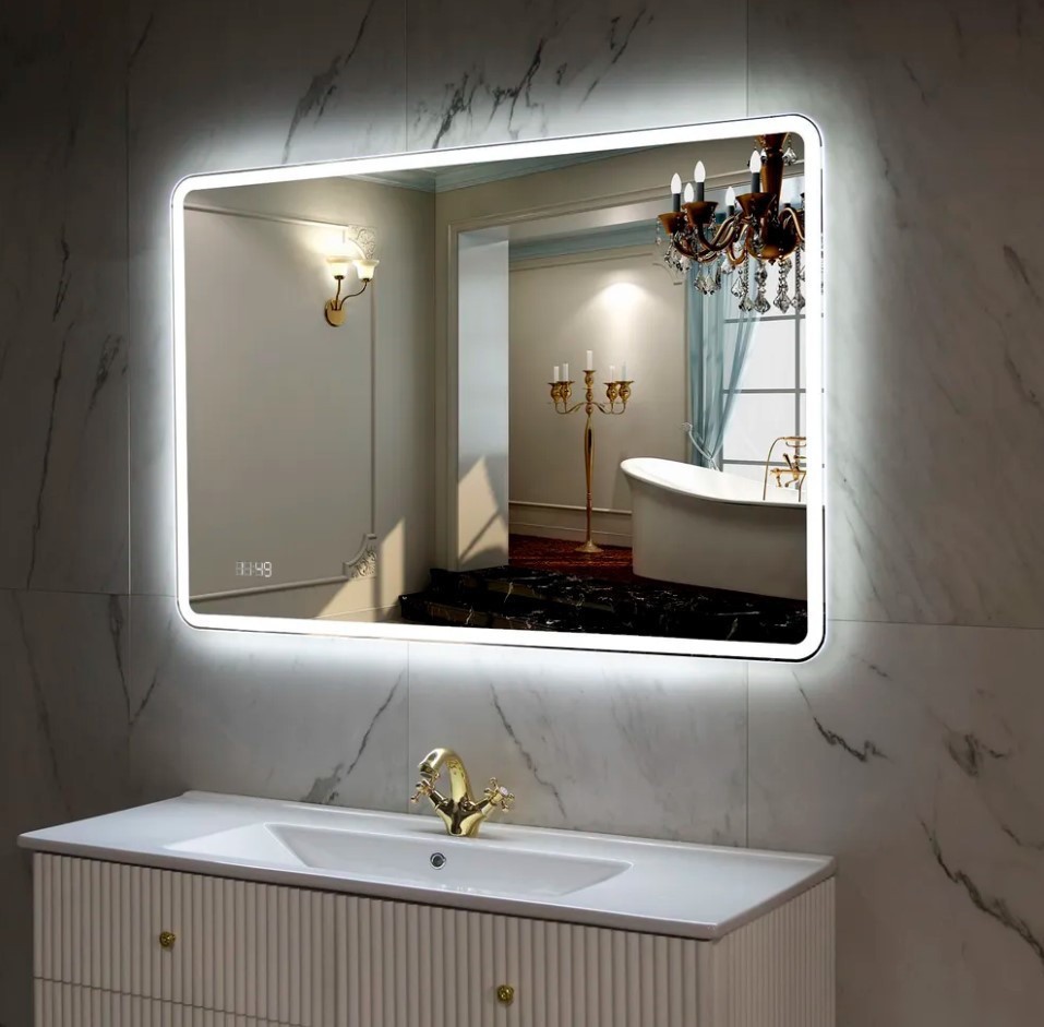 Пекам Зеркало Marta 1 110x80 marta1-110x80dpcl (с подсветкой, с сенсором на взмах руки, подогрев, часами) – фото товара