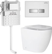 Унитаз приставной Roxen Antares в комплекте с инсталляцией Attach 5 в 1 967095 (кнопка: белый) - изображение в каталоге