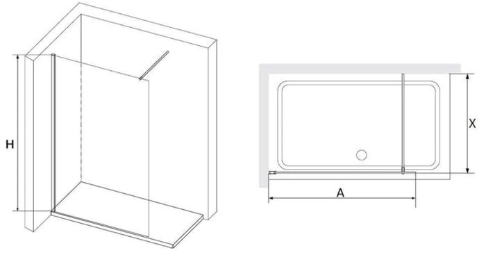 Душевая стенка RGW WA-010B 100 (черный/матовое стекло) - фото товара