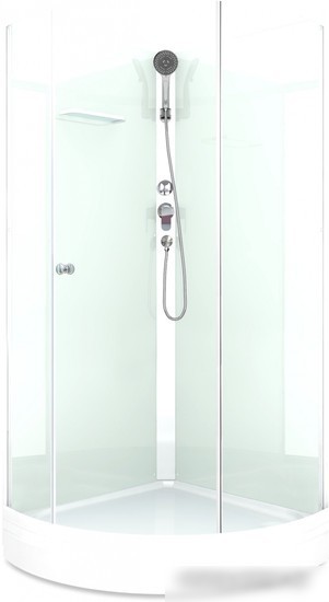 Душевая кабина Domani-Spa Simple 99 Eco DS01EcSm99LWCl00-V1.2 (белый/прозрачное стекло) - изображение в каталоге