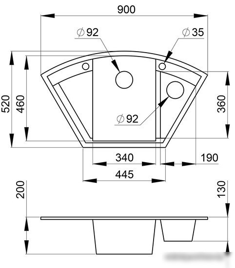 Кухонная мойка Granula GR-9001 (базальт) - фото товара