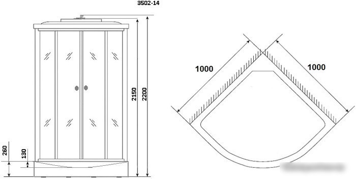 Душевая кабина Niagara NG-3502-14G 100x100 (тонированное стекло) - фото товара