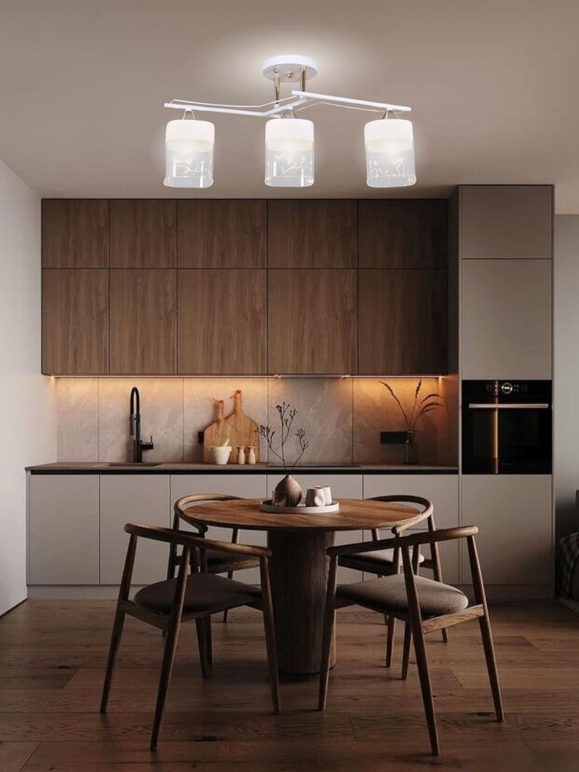 Припотолочная люстра Aitin Pro НПБ 02-3x60-101 6096/3 (белый/зотоло) – фото товара