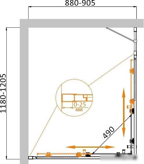 Душевой уголок Cezares MOLVENO-AH-21-90+30-C-BORO-IV - фото товара
