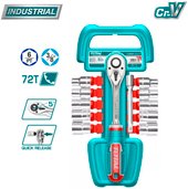 Набор трещотка с головками Total THT381121 (12 предметов) – изображение в каталоге