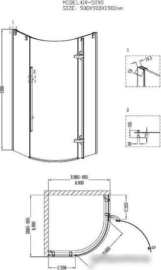 Душевой уголок Grossman Style GR-5090 90x90 - фото товара