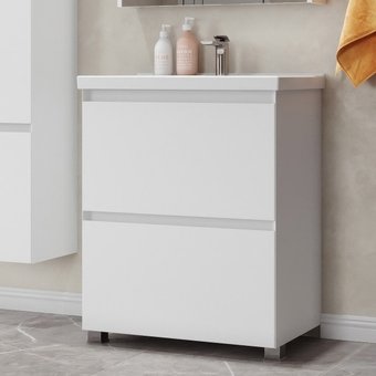 Belux Тумба под умывальник Киото Н 100-02 (1, белый глянцевый) – изображение в каталоге