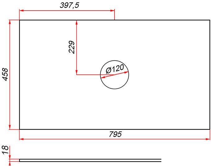 ЗОВ Столешница CLDSP18W795458C1 (белый) – фото товара