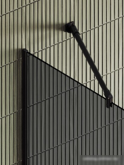 Душевая стенка MaybahGlass 195x79 MGD-729-6у (графитовое стекло/черный) - фото товара