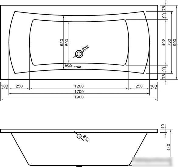 Ванна Lavinia Boho Evan 190x90 37110190 - фото товара