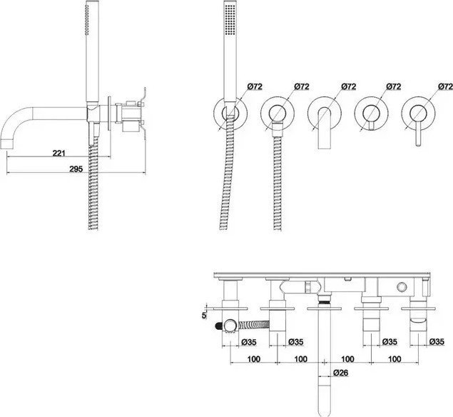 Смеситель Grocenberg GB5070 (черный матовый) - фото товара