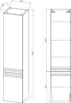 Aquatek Шкаф-пенал Aquatek Вега AQ70035L-GS – фото товара
