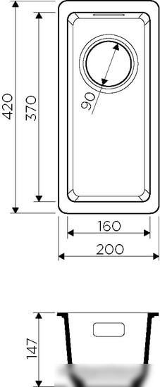 Кухонная мойка Omoikiri Kata 20-U BE - фото товара