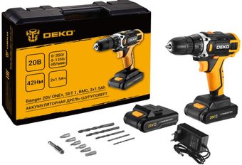 Дрель-шуруповерт Deko Banger 20V ONE+ 083-1110 (с 2-мя АКБ, кейс) – изображение в каталоге