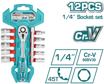 Набор торцевых головок Total THT14114126 (12 предметов) – изображение в каталоге