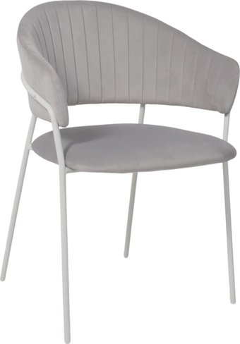 Стул с подлокотниками Алвест AV 433 (светло-серый бархат H-09/белый) – изображение в каталоге