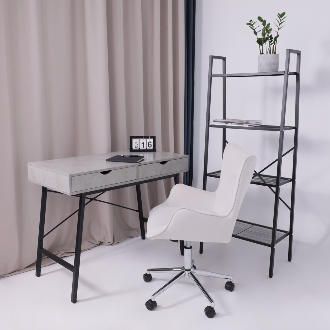 Офисное кресло AksHome Bella (chrome Kiton 701 велюр/белый антарктида) – фото товара