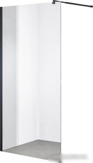 Душевая стенка Saniteco Walk-In SN-W6TB120 (120x200, прозрачное стекло, черный профиль) - изображение в каталоге