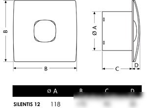 Вытяжной вентилятор CATA Silentis 12 Inox T – фото товара