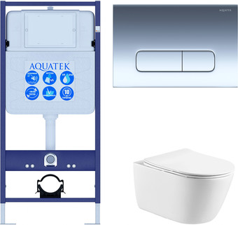 Унитаз подвесной Aquatek Оберон AQ1363W-00+INS-0000012+KDI-0000016+KKI-0000002 - изображение в каталоге