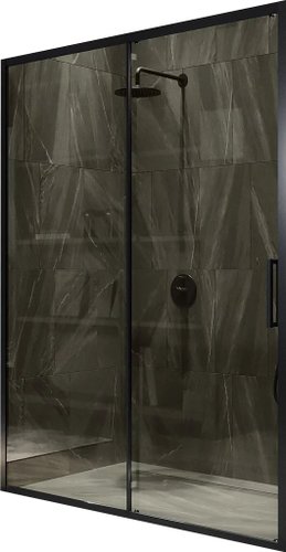 Душевая дверь MaybahGlass 195x120 MGD-1541-6 (бронза стекло/черный) - изображение в каталоге