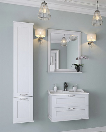 Акватон Шкаф с зеркалом Леон 65 (дуб белый) [1A187102LBPS0] – изображение в каталоге