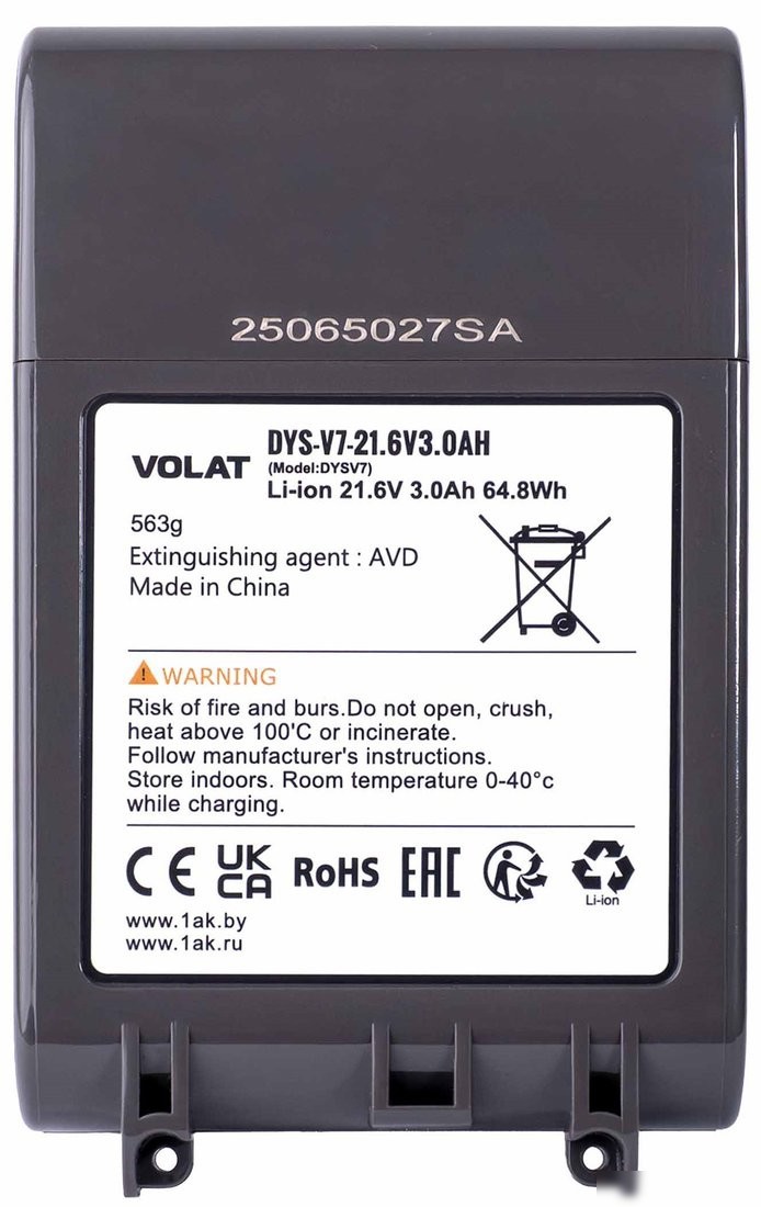 Аккумулятор VOLAT DYS-V7 (21.6В/3 Ah) – фото товара