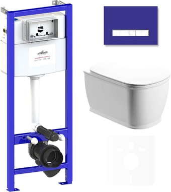 Унитаз Lavinia Boho Relfix Bell Pro Rimless 6 в 1 75110003 (фиолетовый стекло) - изображение в каталоге