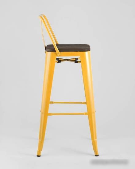 Стул Stool Group Tolix со спинкой YD-H765E-W LG-06 (желтый глянцевый/темное дерево) – фото товара