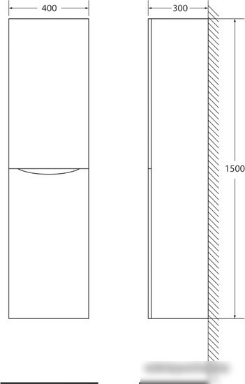 BelBagno Шкаф-пенал Fly-Marino-1500-2A-SC-RW-P-R (rovere moro) – фото товара