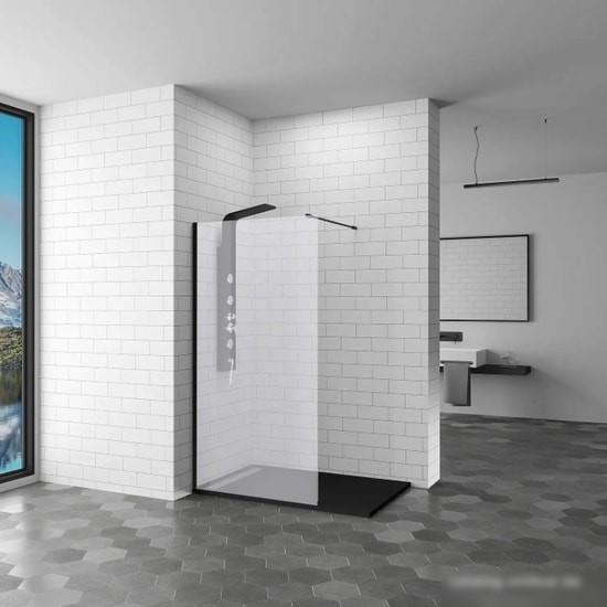 Душевая стенка RGW WA-010B 100 (черный/матовое стекло) - фото товара