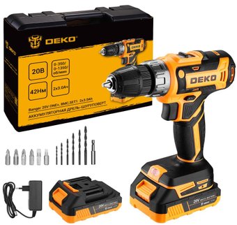 Дрель-шуруповерт Deko Banger 20V ONE+ 083-1109 (с 2-мя АКБ, кейс) – изображение в каталоге