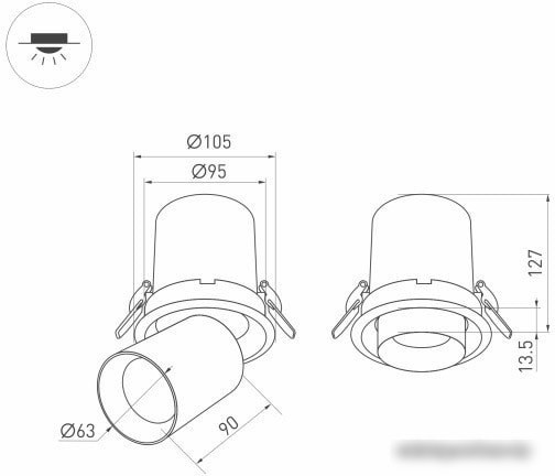 Спот Arlight LTD-PULL-R100-10W Day4000 031364 – фото товара