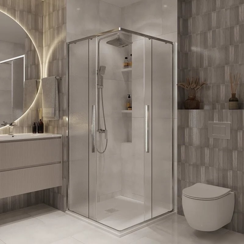 Душевой уголок Niagara NG-3623-34 90x90x195 (хром/шиншилла стекло) - фото товара