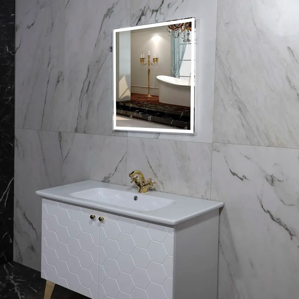 Пекам Зеркало Greta 70x80 greta-70x80s (с подсветкой и сенсором на прикосновение) – фото товара