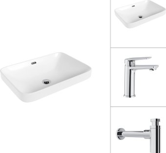 Умывальник Lauter 21441B + Sky 21CK533C с сифоном 21635CH (хром) - изображение в каталоге