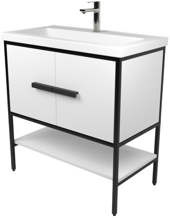Дабер Тумба под умывальник 010 Тобаго/Эридан 80 Т10.8Т.2.5 (черный/белый) – изображение в каталоге