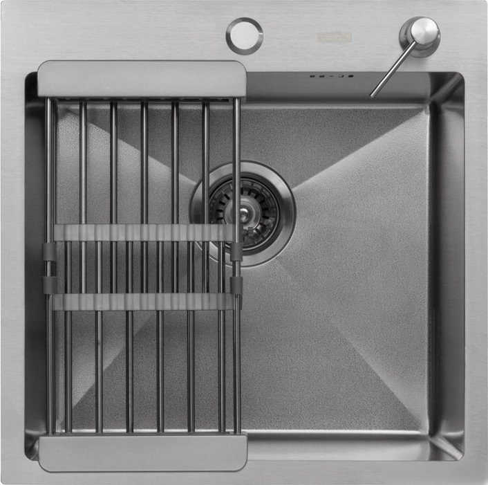 Кухонная мойка ARFEKA ECO AR мойка 500*500, коландер, дозатор SATIN DECOR VOLCANIC ROCK - фото товара